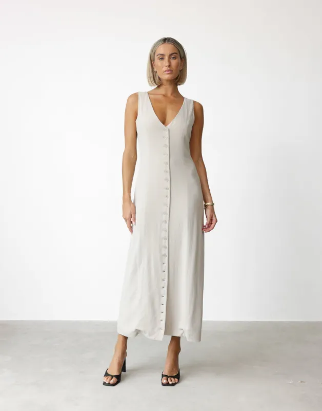 Cailey Maxi Dress (Latte) sold by Charcoal Clothing