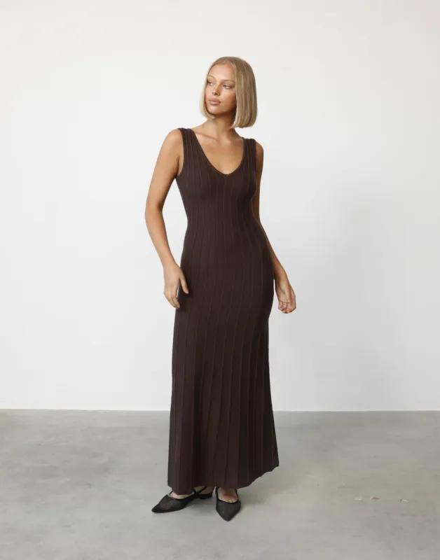 Aurelia Maxi Dress (Chocolate) sold by Charcoal Clothing
