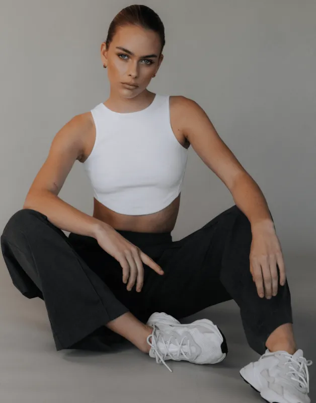 Gigi Rib Tank (White) sold by Charcoal Clothing