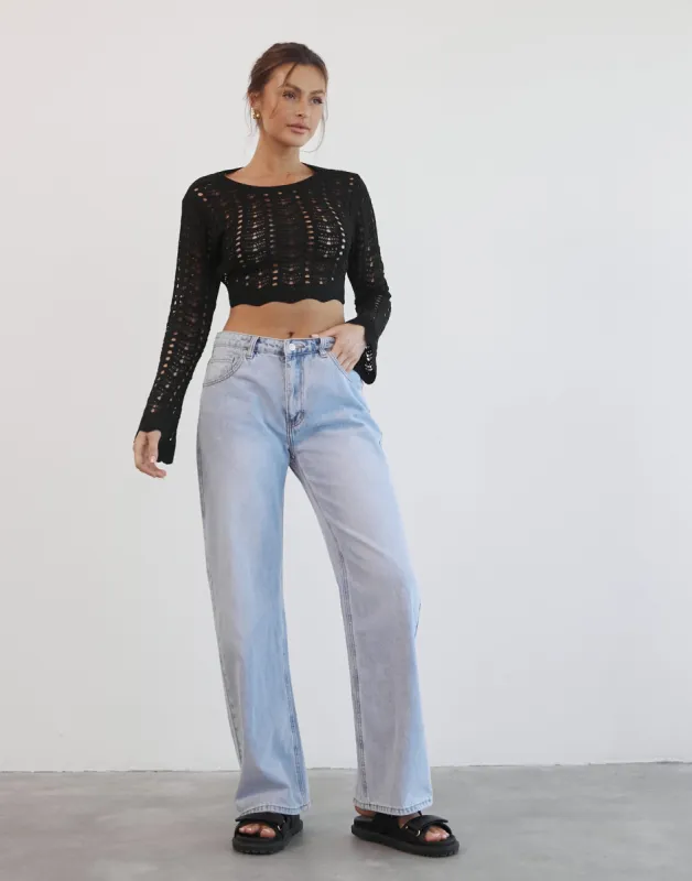 Irena Long Sleeve Top (Black) sold by Charcoal Clothing