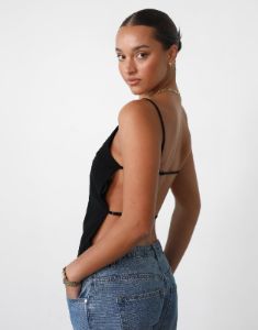 Camille Backless Top (Onyx) - By Lioness sold by Charcoal Clothing