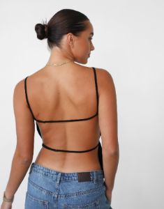 Camille Backless Top (Onyx) - By Lioness sold by Charcoal Clothing