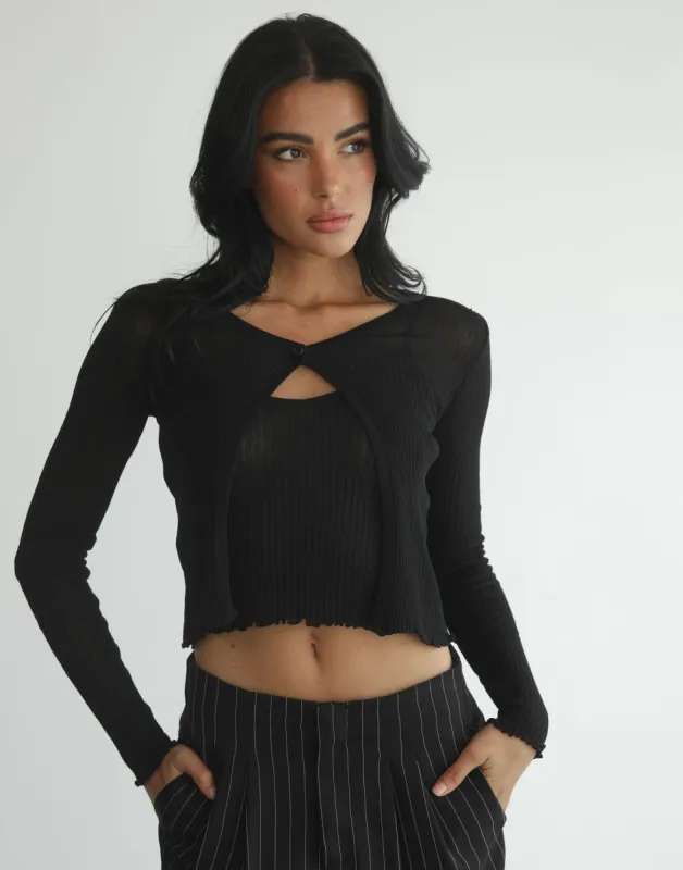 Kodie Two Piece Top (Black) sold by Charcoal Clothing