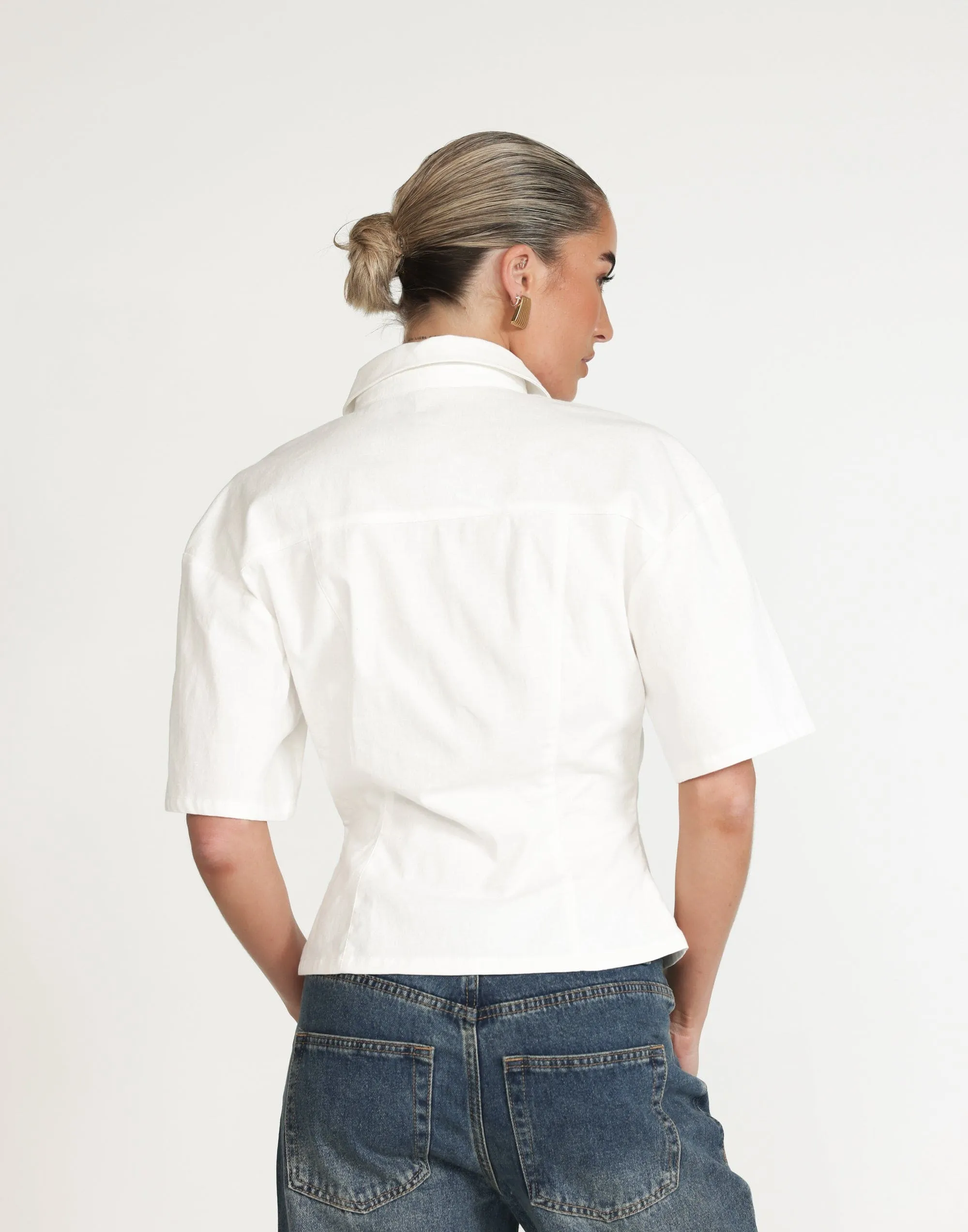 Etta Linen Top (White) sold by Charcoal Clothing product image thumbnail 5