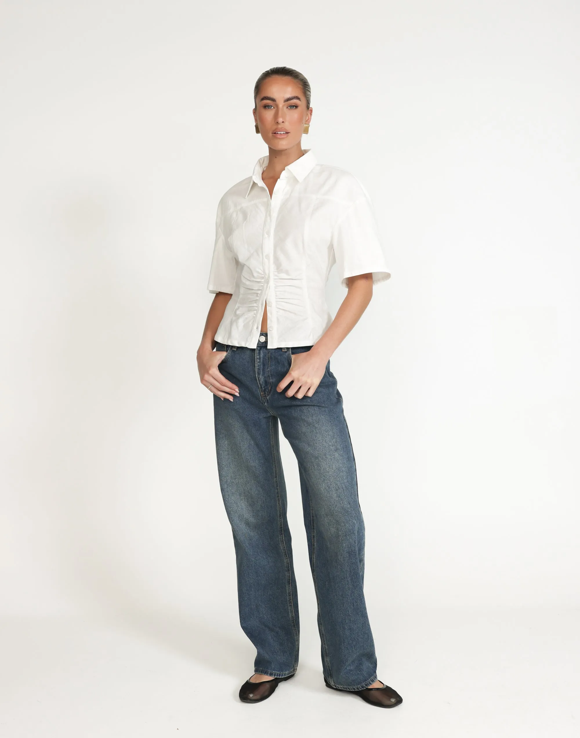 Etta Linen Top (White) sold by Charcoal Clothing product image thumbnail 3