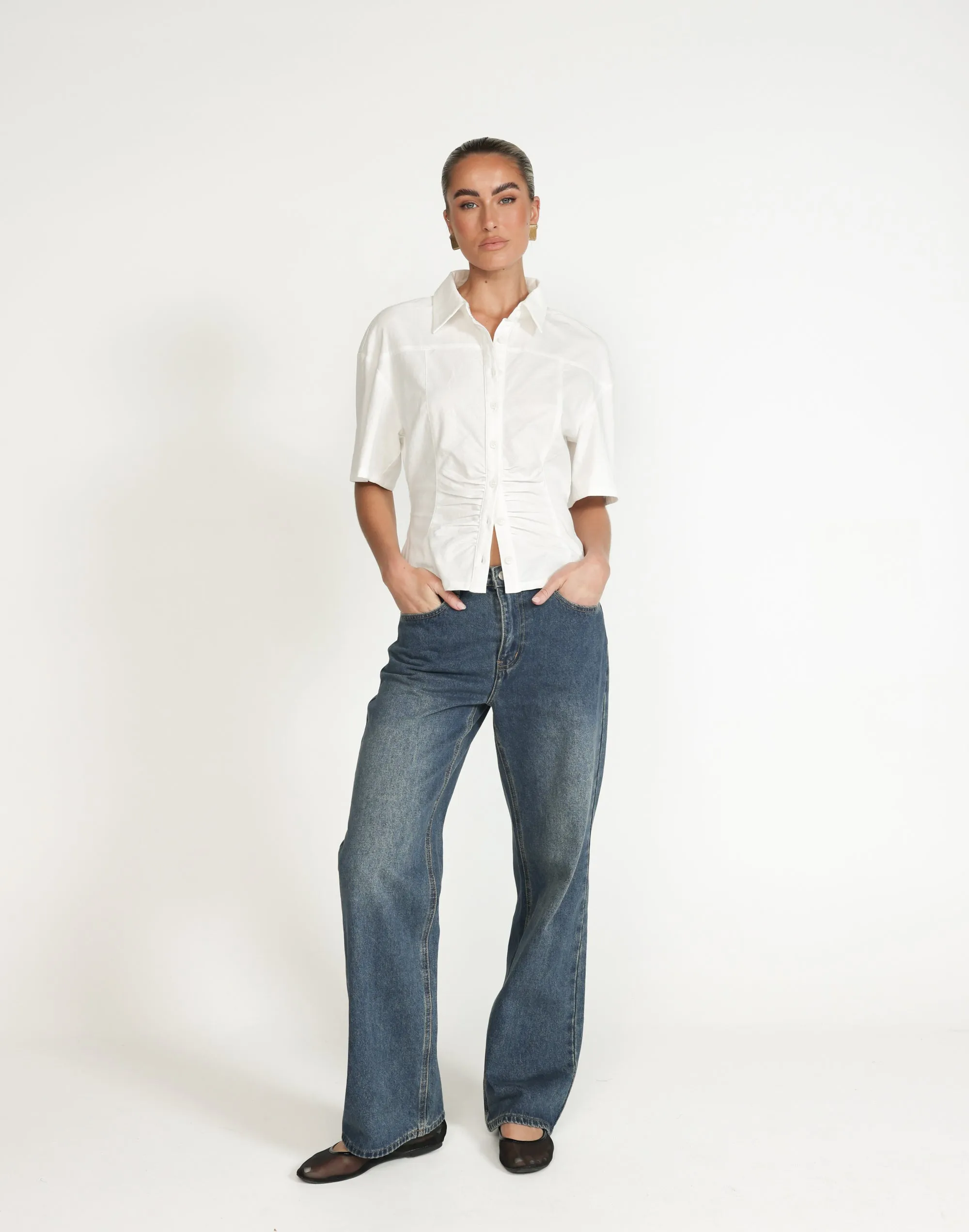 Etta Linen Top (White) sold by Charcoal Clothing product image thumbnail 2