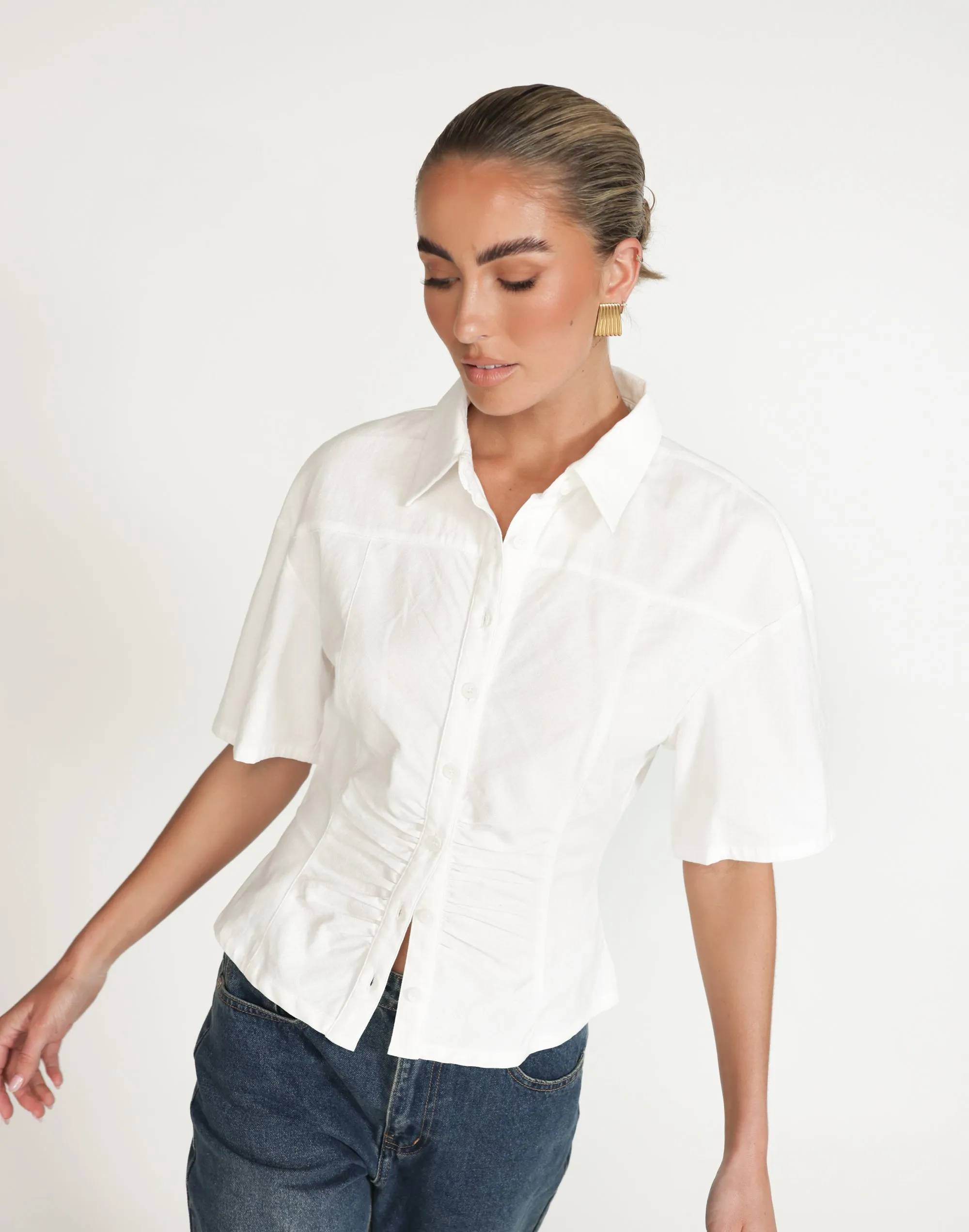 Etta Linen Top (White) sold by Charcoal Clothing product image thumbnail 4