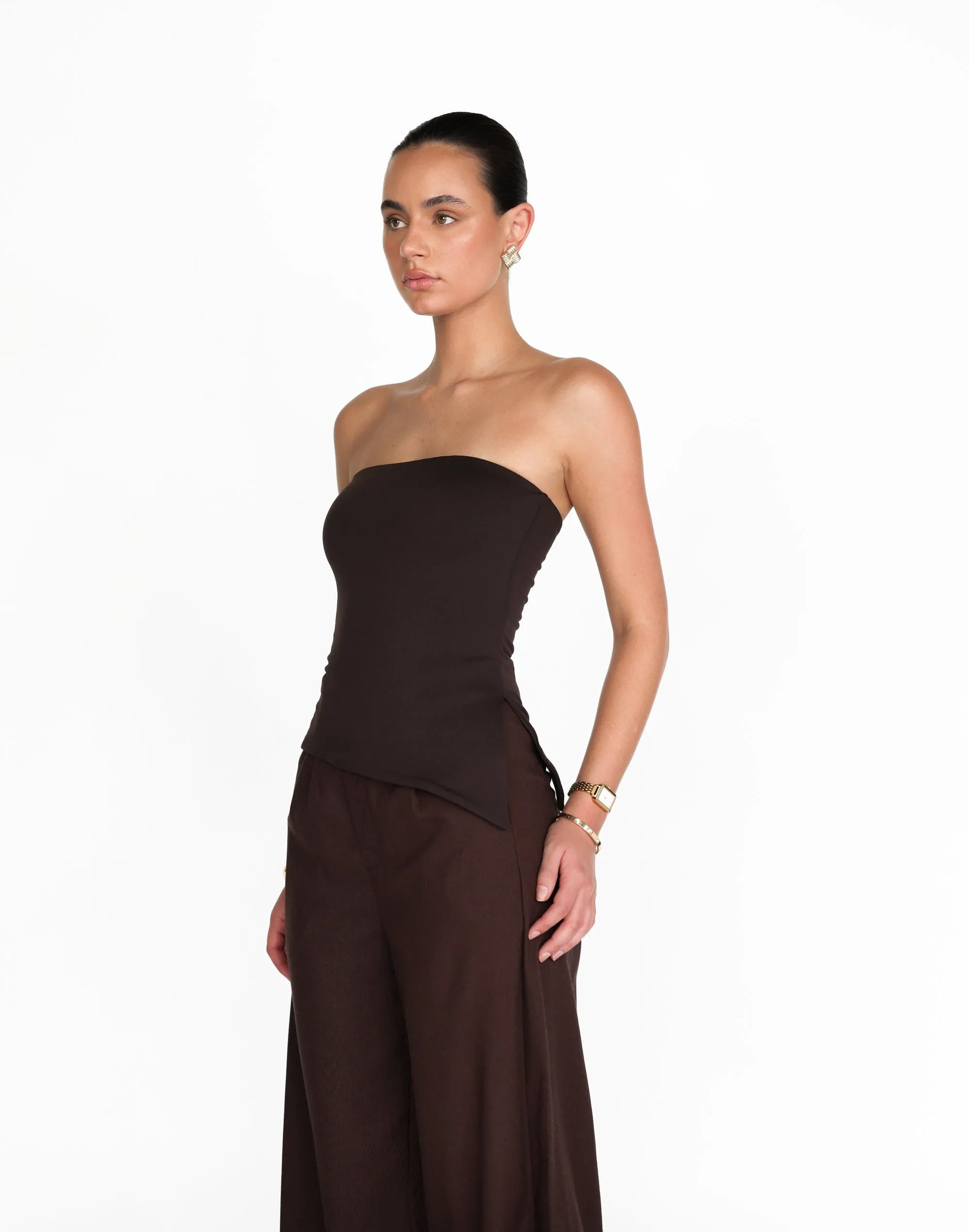 Monique Strapless Top (Chocolate) sold by Charcoal Clothing product image thumbnail 4