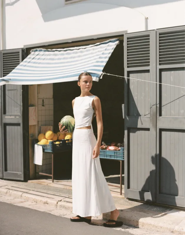Aleah Maxi Skirt (White) sold by Charcoal Clothing