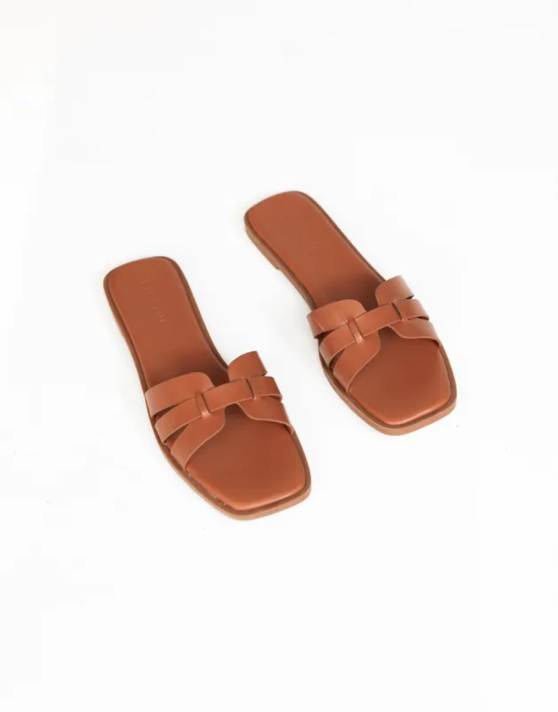 Gretal Slides (Tan) - By Billini sold by Charcoal Clothing