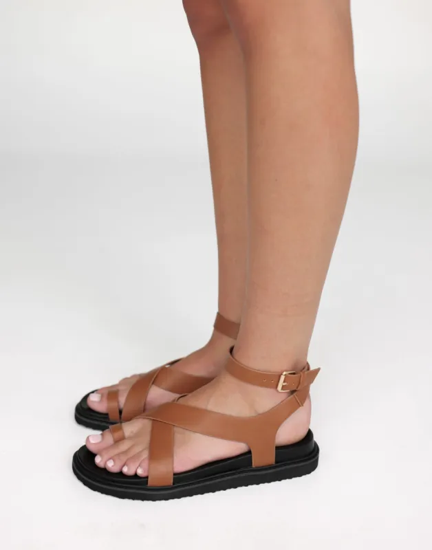 Zini Sandals (Tan) - By Billini sold by Charcoal Clothing