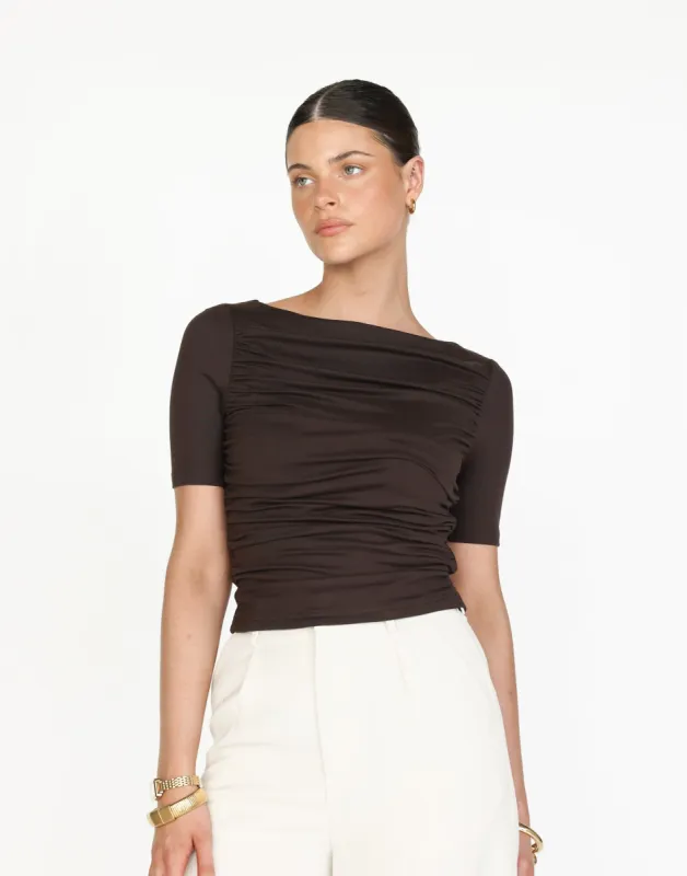 Natasha Top (Chocolate) sold by Charcoal Clothing