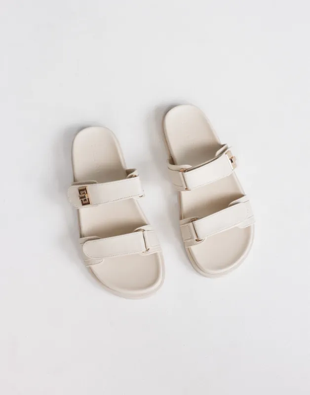 Amylee Slides (Bone) - By Billini sold by Charcoal Clothing