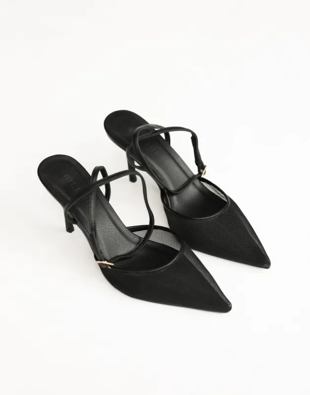 Ketifa Heels (Black Mesh) - By Billini sold by Charcoal Clothing