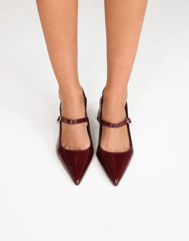 Sharp Heels (Cherry Patent) - By Therapy sold by Charcoal Clothing
