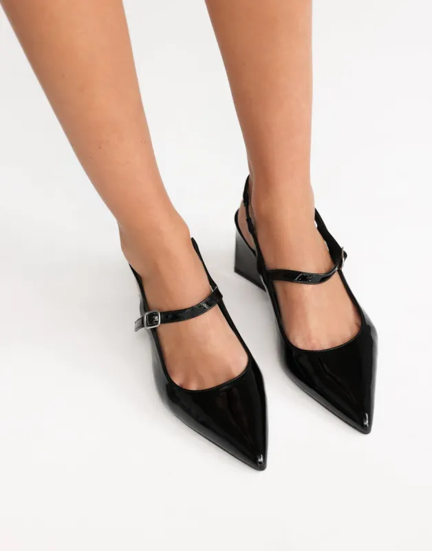 Sharp Heels (Black Patent) - By Therapy sold by Charcoal Clothing
