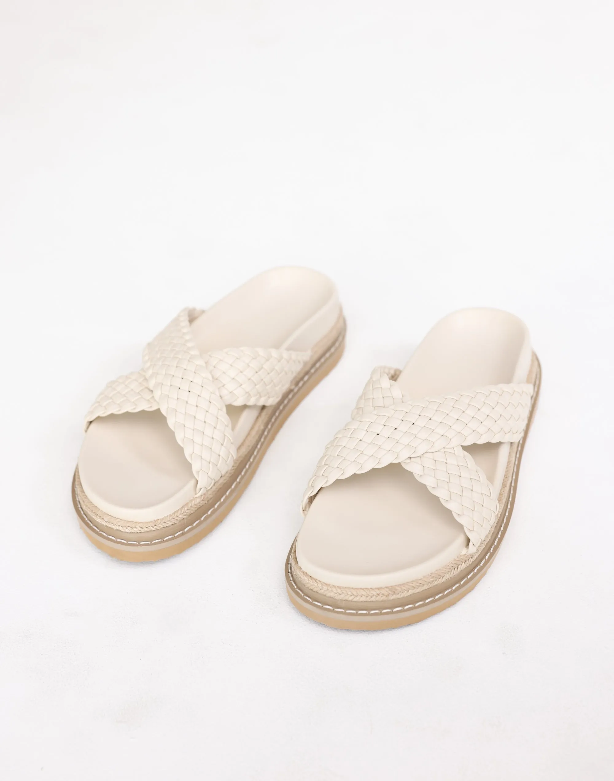 Allyra Slides (Bone) - By Billini sold by Charcoal Clothing