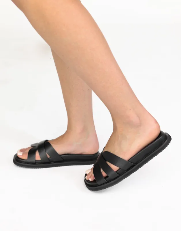 Tamy Slides (Black) - By Billini sold by Charcoal Clothing