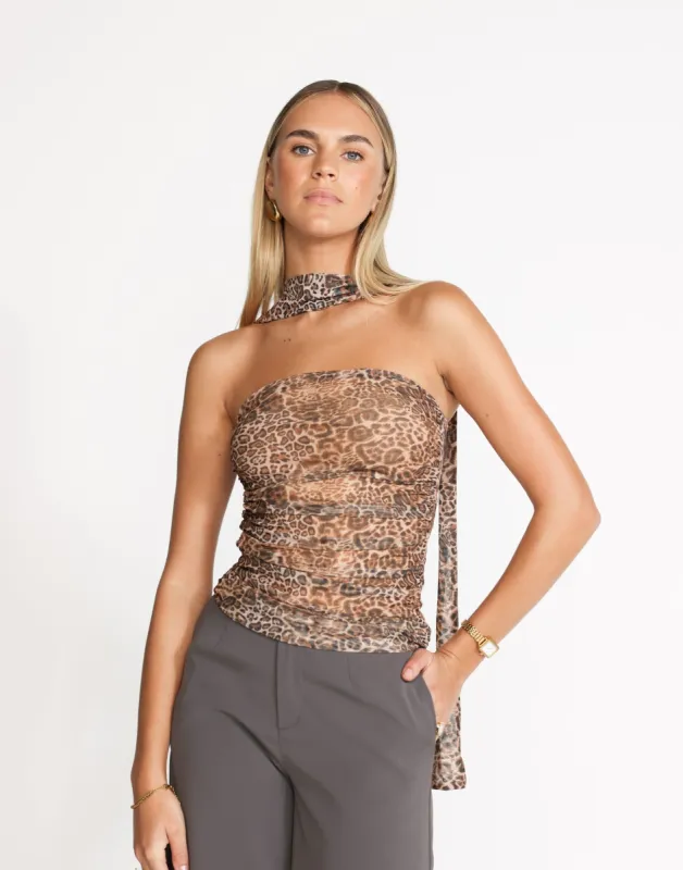 Lilah Strapless Top (Leopard) sold by Charcoal Clothing