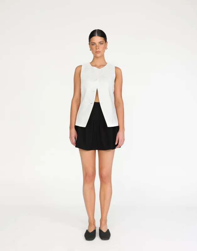 Kristen Vest Top (White) sold by Charcoal Clothing