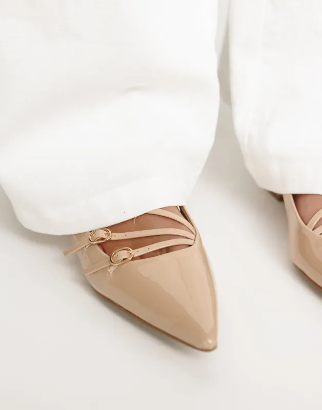Hettie Flats (Beige Patent) - By Billini sold by Charcoal Clothing