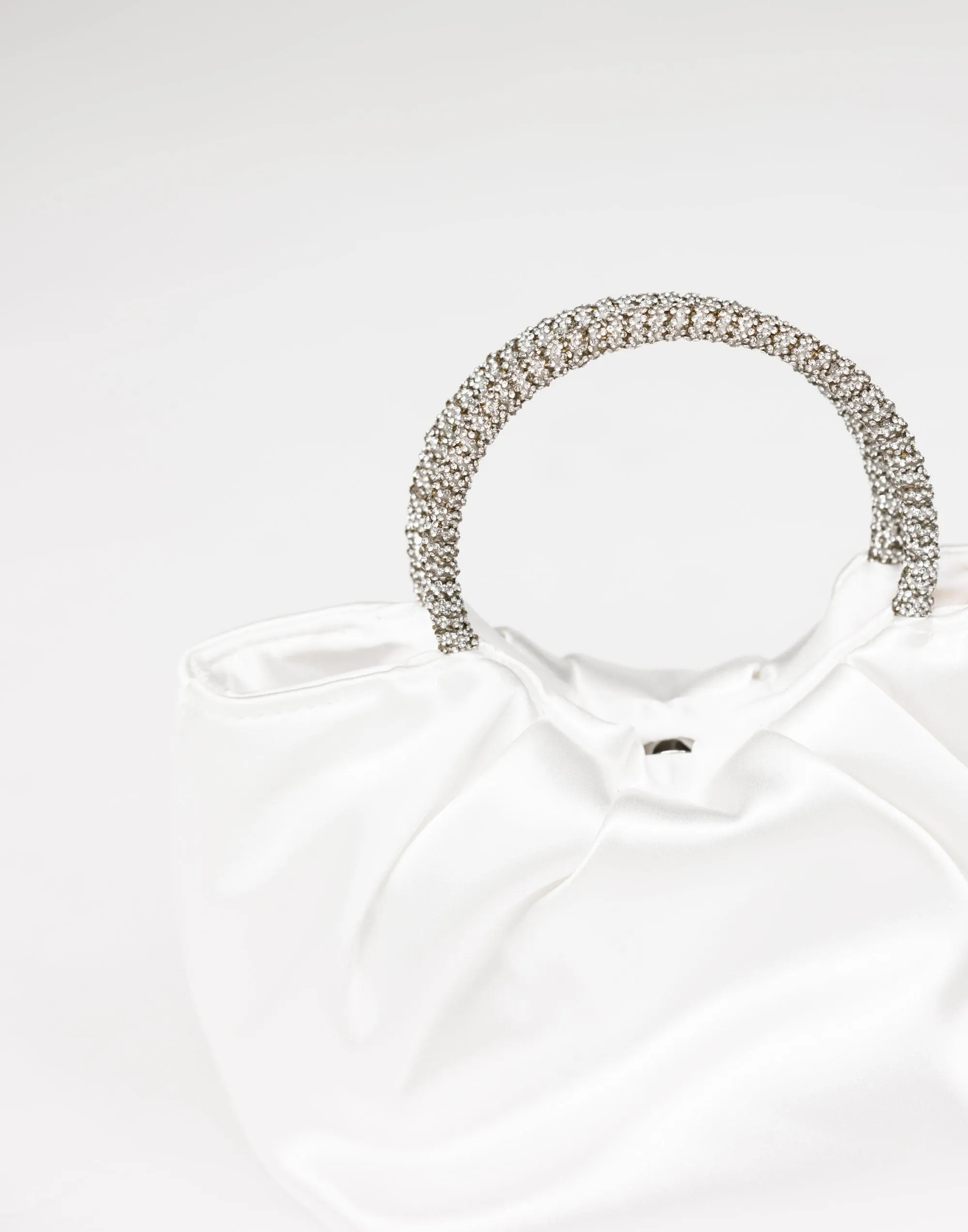 Aurelia Handle Bag (White Satin-Silver Diamante) - By Billini sold by Charcoal Clothing product image thumbnail 3