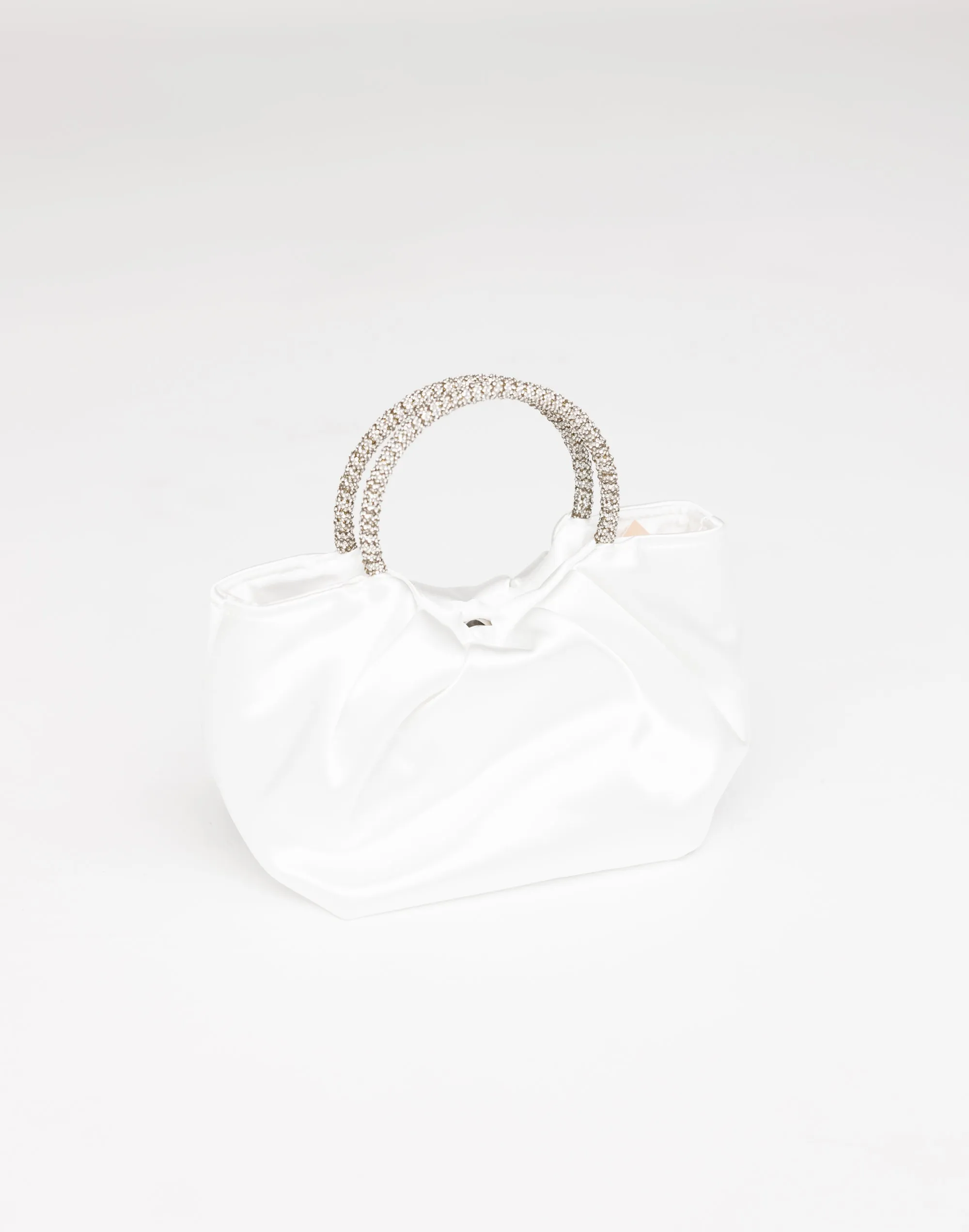 Aurelia Handle Bag (White Satin-Silver Diamante) - By Billini sold by Charcoal Clothing product image thumbnail 2