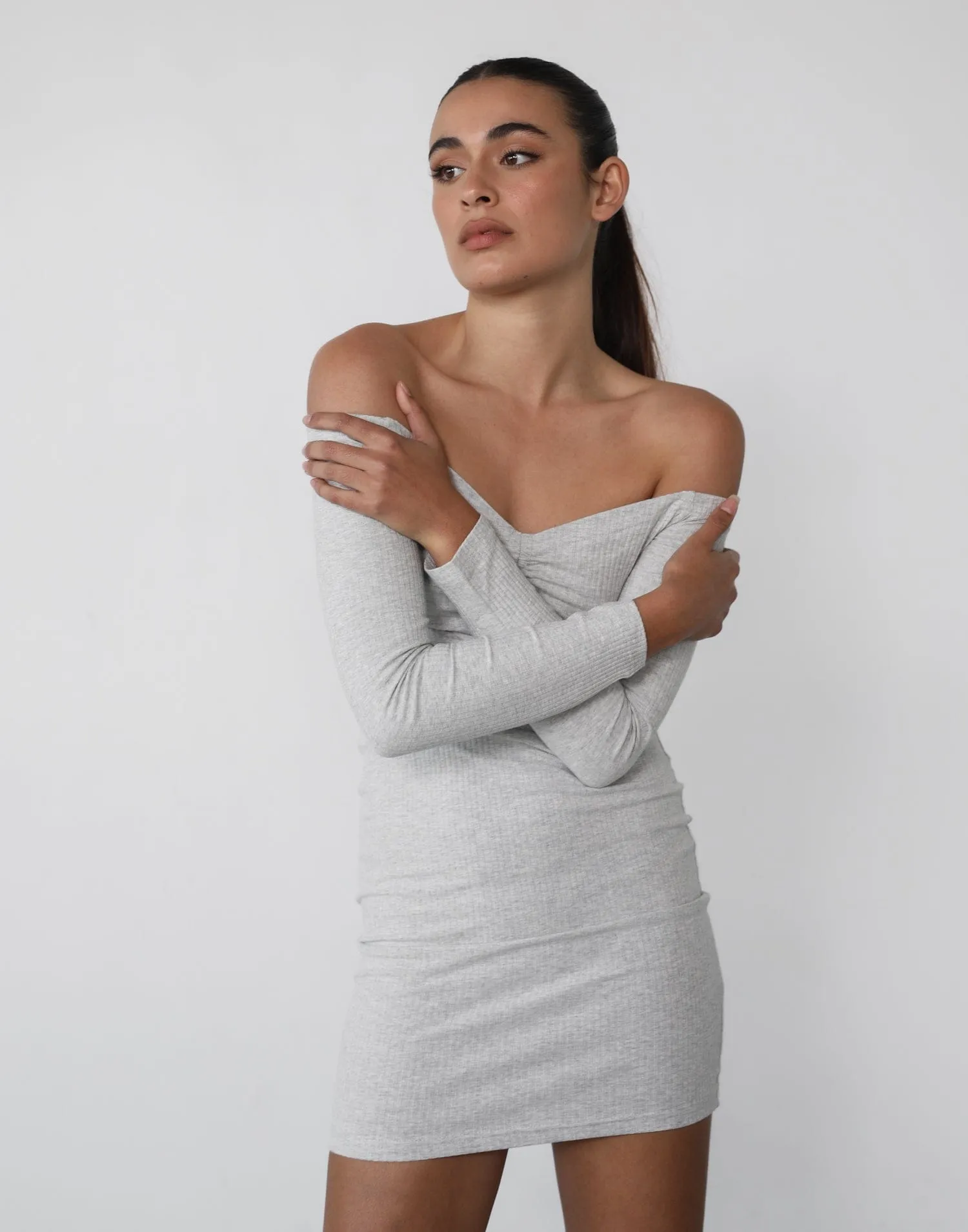 Becky Long Sleeve Mini Dress (Grey) sold by Charcoal Clothing product image thumbnail 4