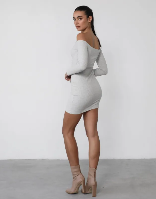 Becky Long Sleeve Mini Dress (Grey) sold by Charcoal Clothing