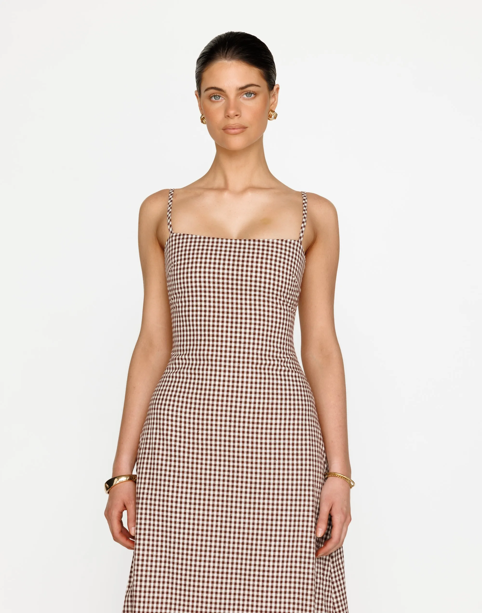 Mckenna Maxi Dress (Choc Gingham) sold by Charcoal Clothing product image thumbnail 5