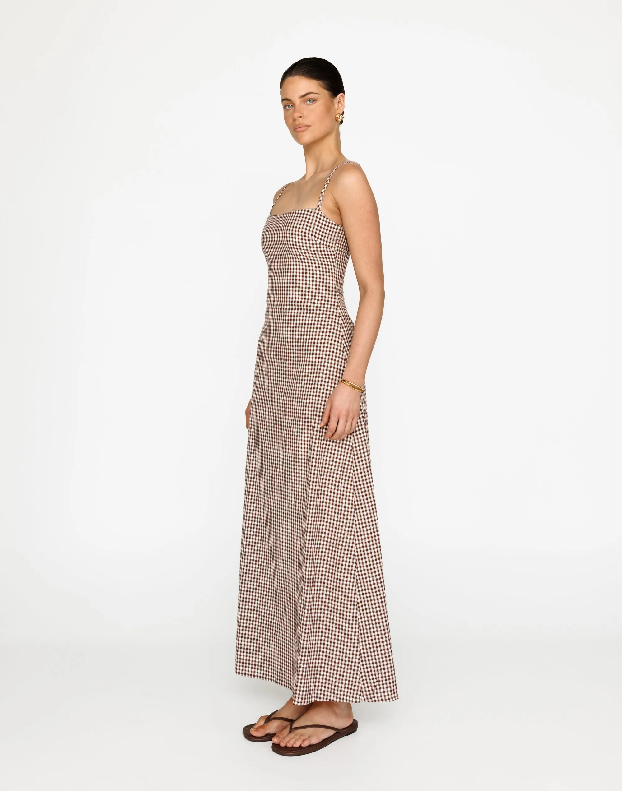 Mckenna Maxi Dress (Choc Gingham) sold by Charcoal Clothing product image thumbnail 3