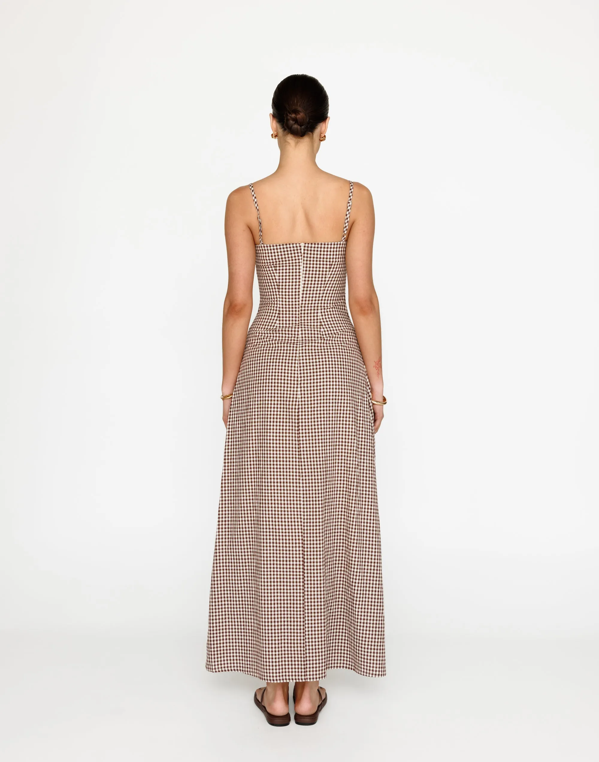 Mckenna Maxi Dress (Choc Gingham) sold by Charcoal Clothing product image thumbnail 4