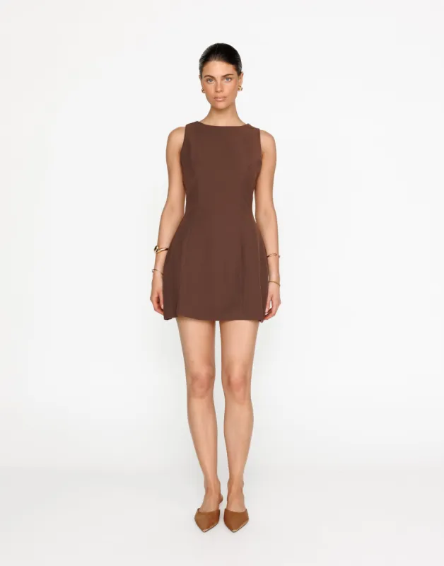 Cordelia Mini Dress (Cocoa) sold by Charcoal Clothing