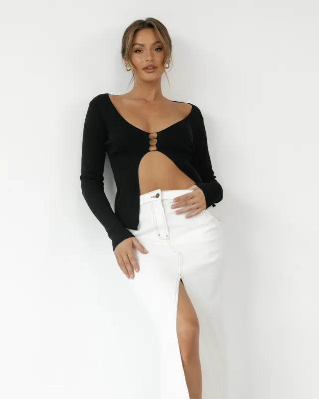 Toby Long Sleeve Top (Black) sold by Charcoal Clothing
