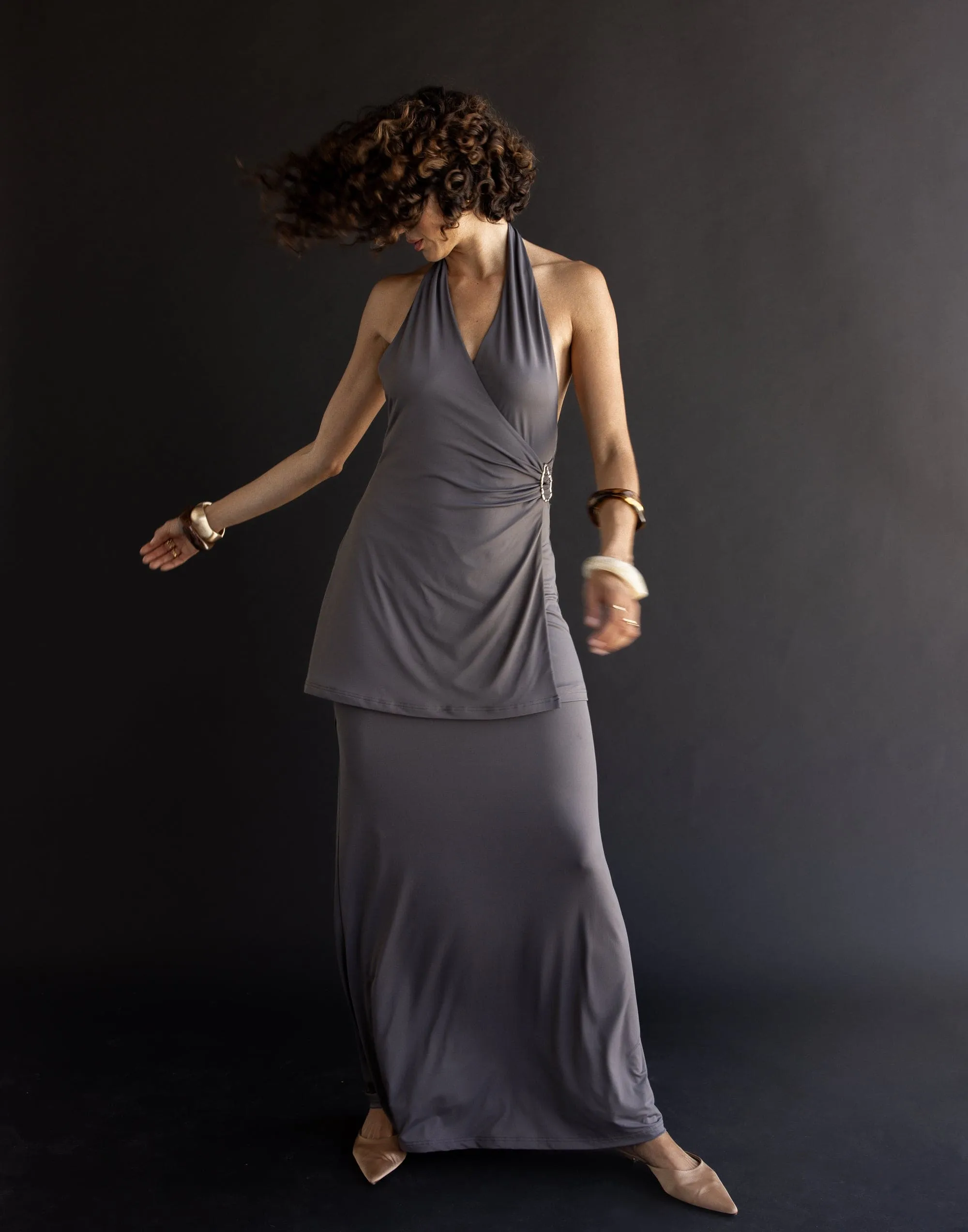 Emersen Maxi Skirt (Slate) sold by Charcoal Clothing product image thumbnail 4