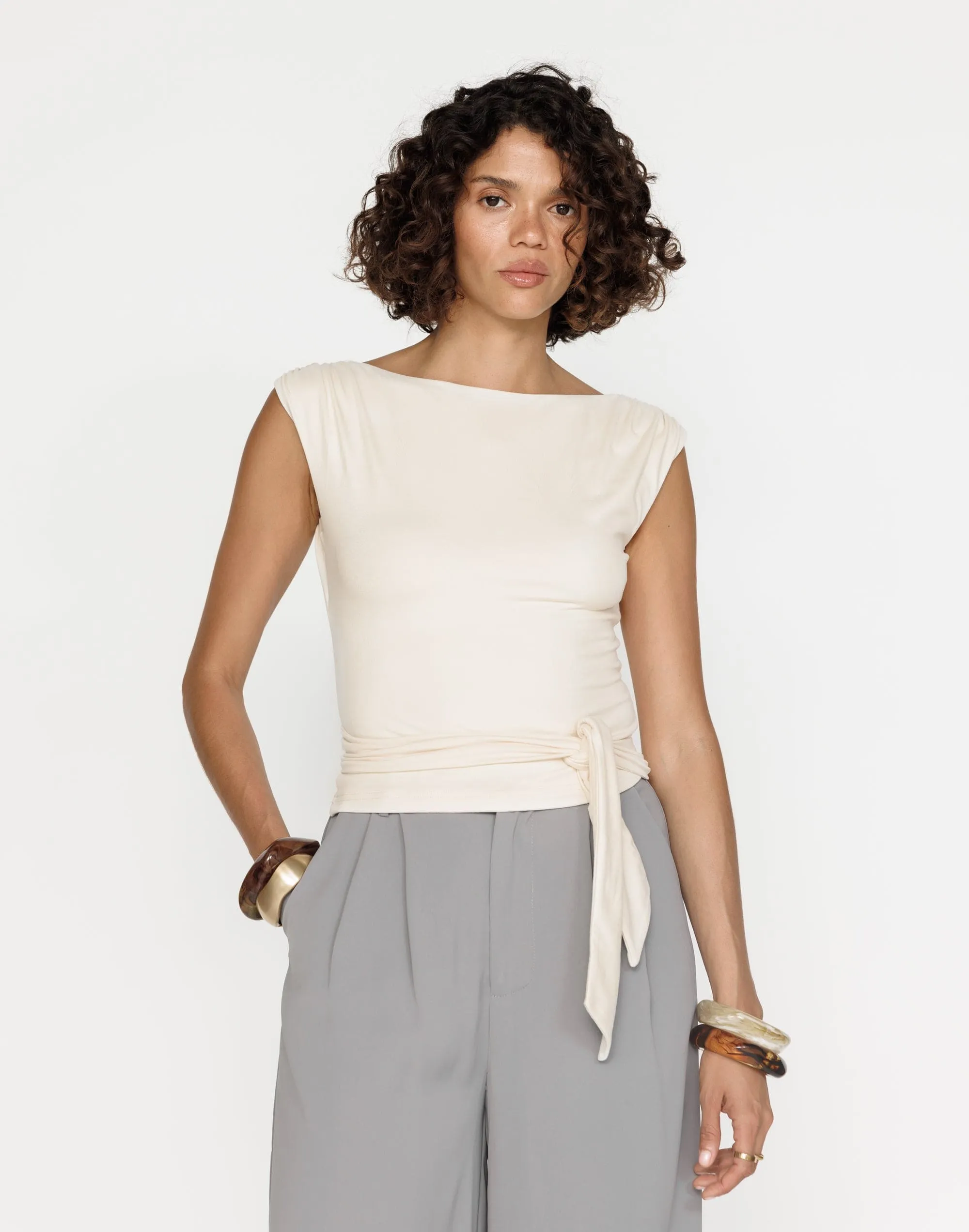 Emiliana Top (Oat) sold by Charcoal Clothing