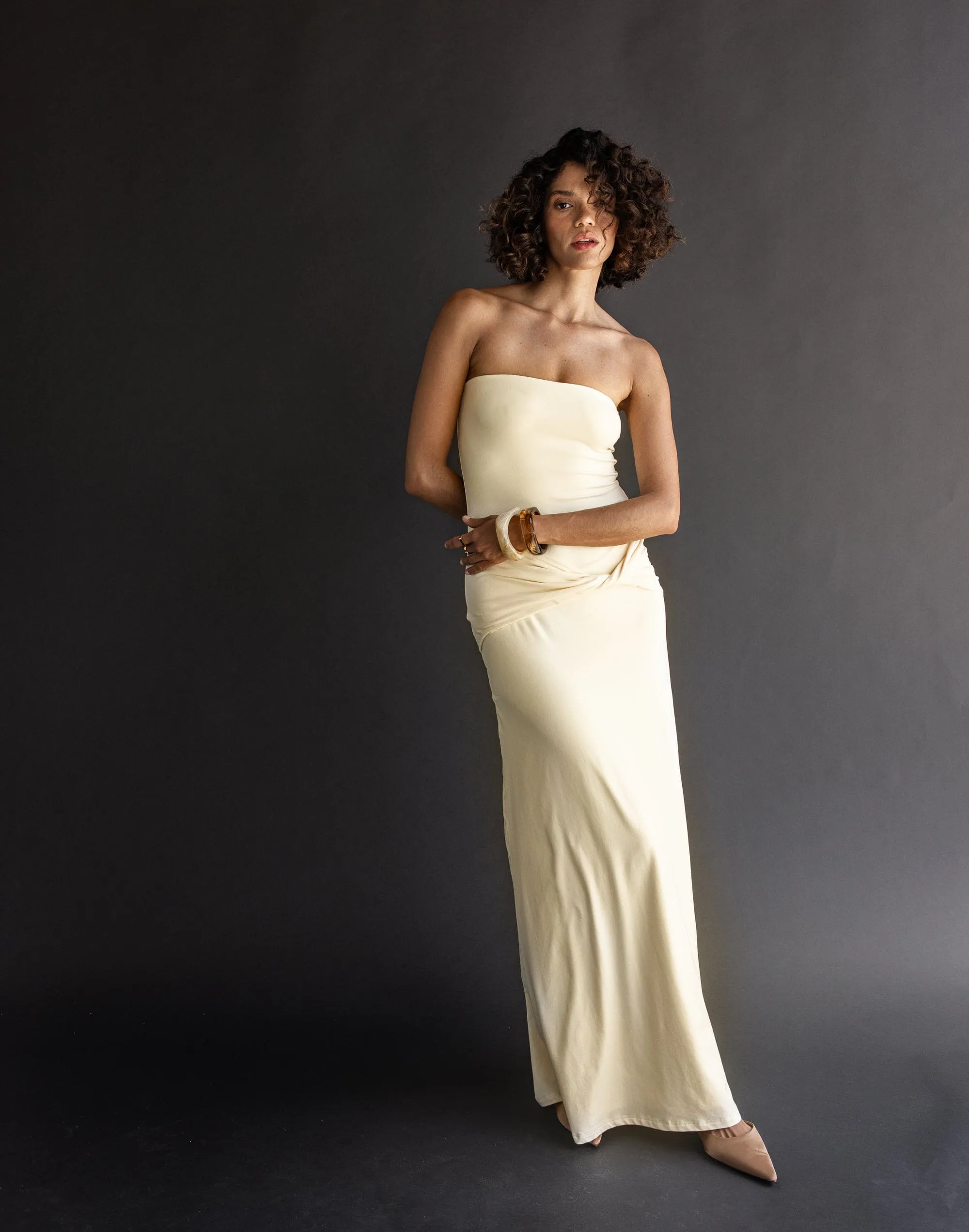 Edela Maxi Dress (Butter) sold by Charcoal Clothing