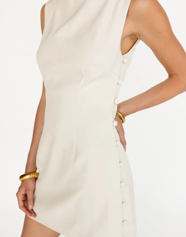 Elowen Mini Dress (Oat) sold by Charcoal Clothing