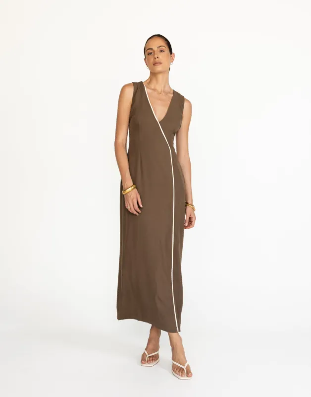 Luiza Maxi Dress (Coffee) sold by Charcoal Clothing