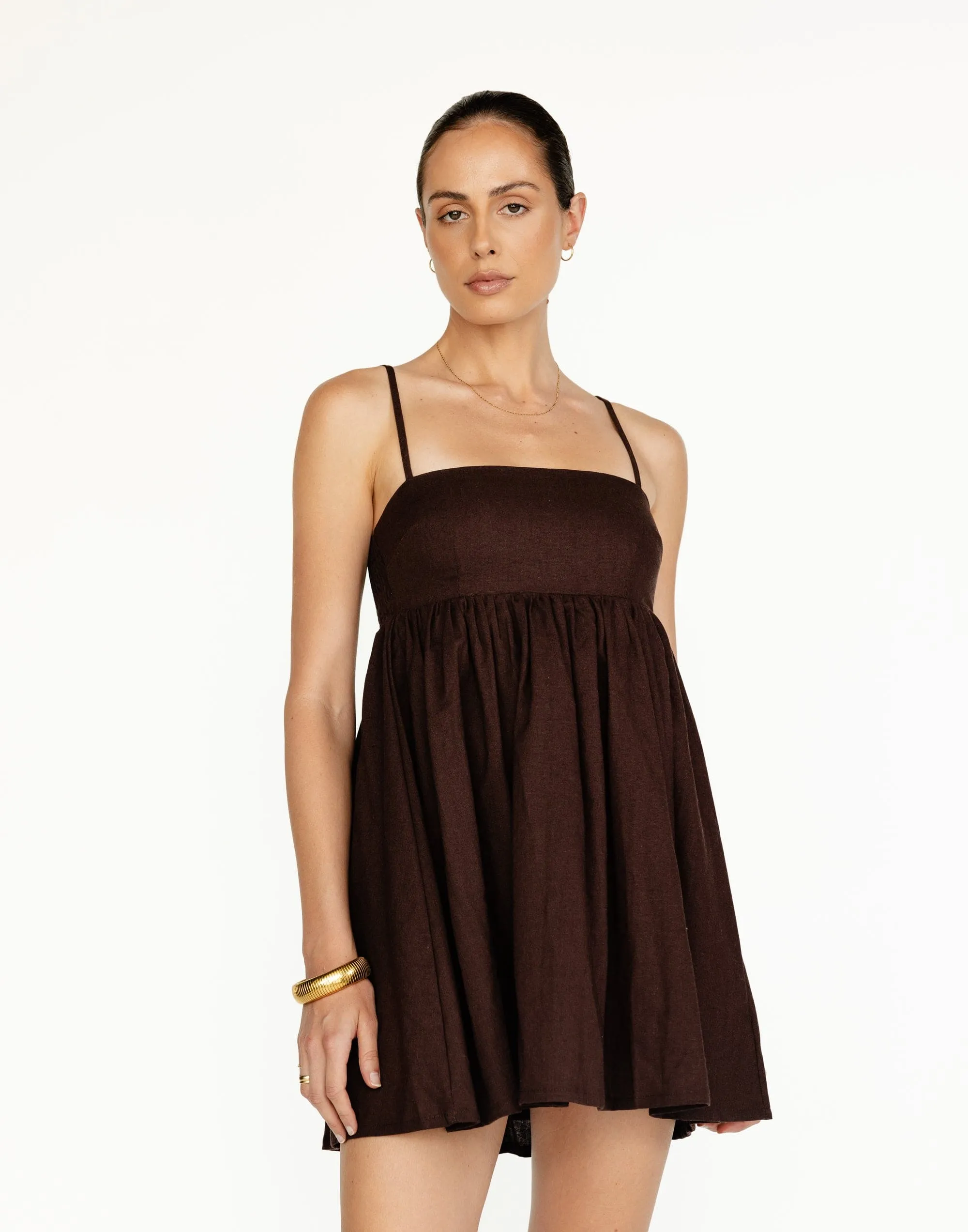 Tarsha Mini Dress (Chocolate) sold by Charcoal Clothing