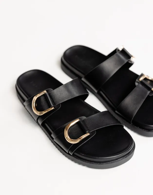 Areli Slides (Black) - By Billini sold by Charcoal Clothing