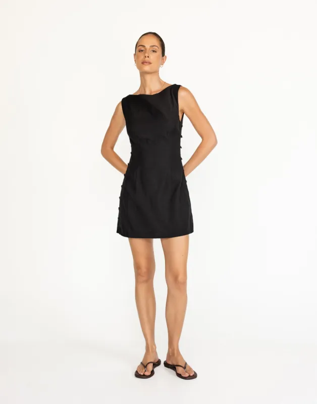 Elowen Mini Dress (Black) sold by Charcoal Clothing