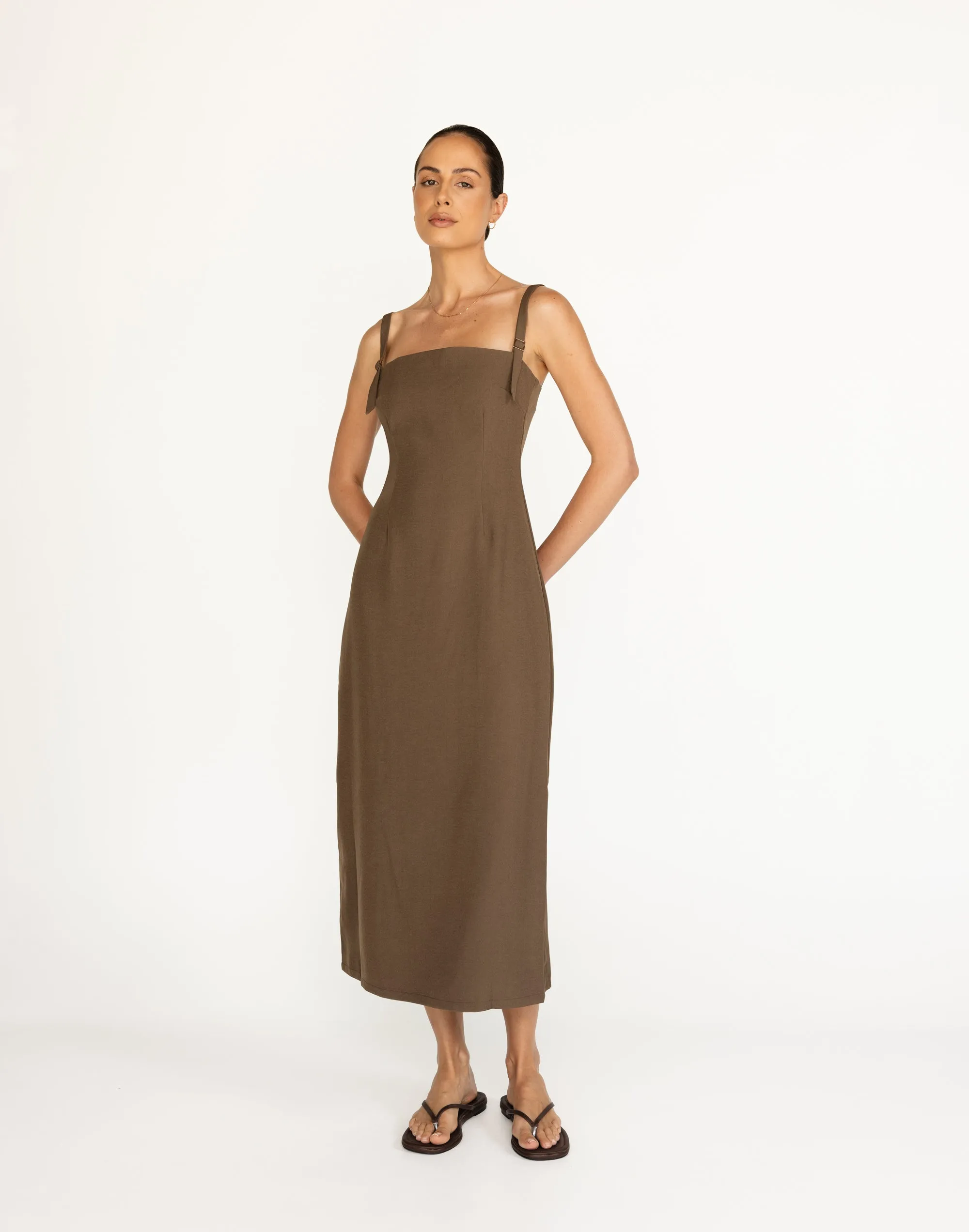 Dominique Maxi Dress (Coffee) sold by Charcoal Clothing