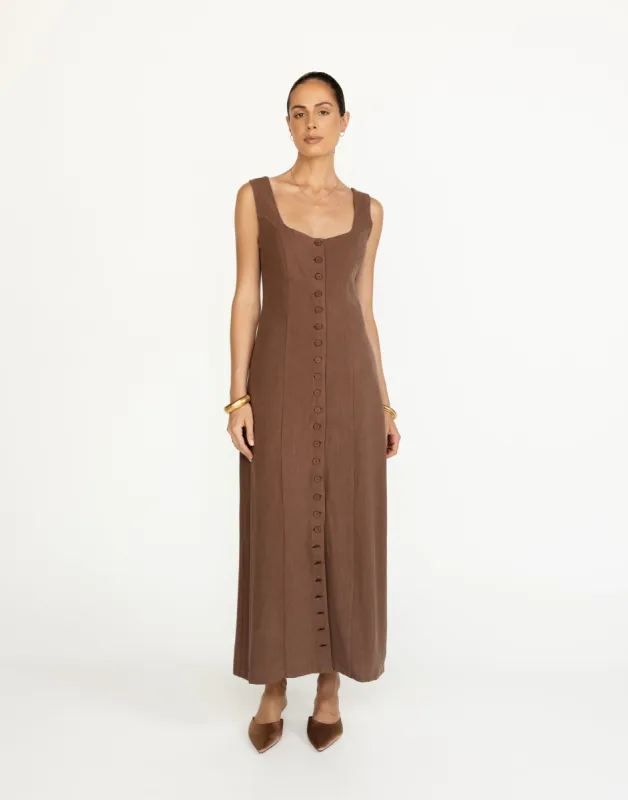 Joni Maxi Dress (Espresso) sold by Charcoal Clothing