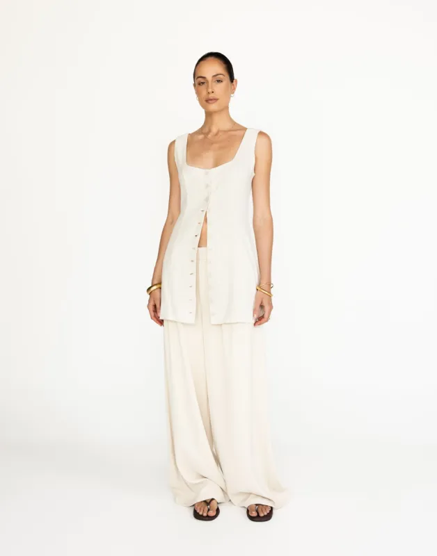 Joni Mini Dress (Oat) sold by Charcoal Clothing