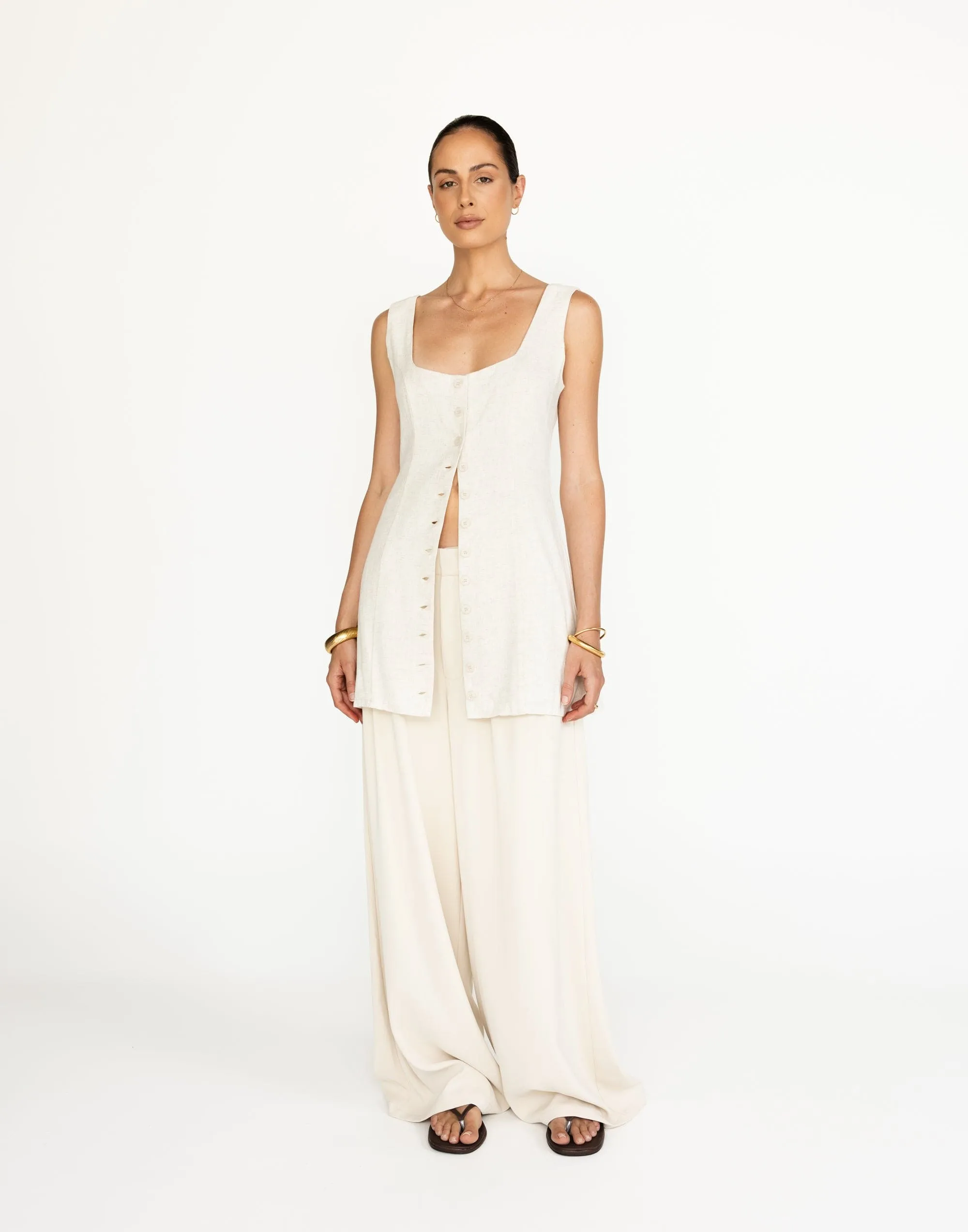 Joni Mini Dress (Oat) sold by Charcoal Clothing