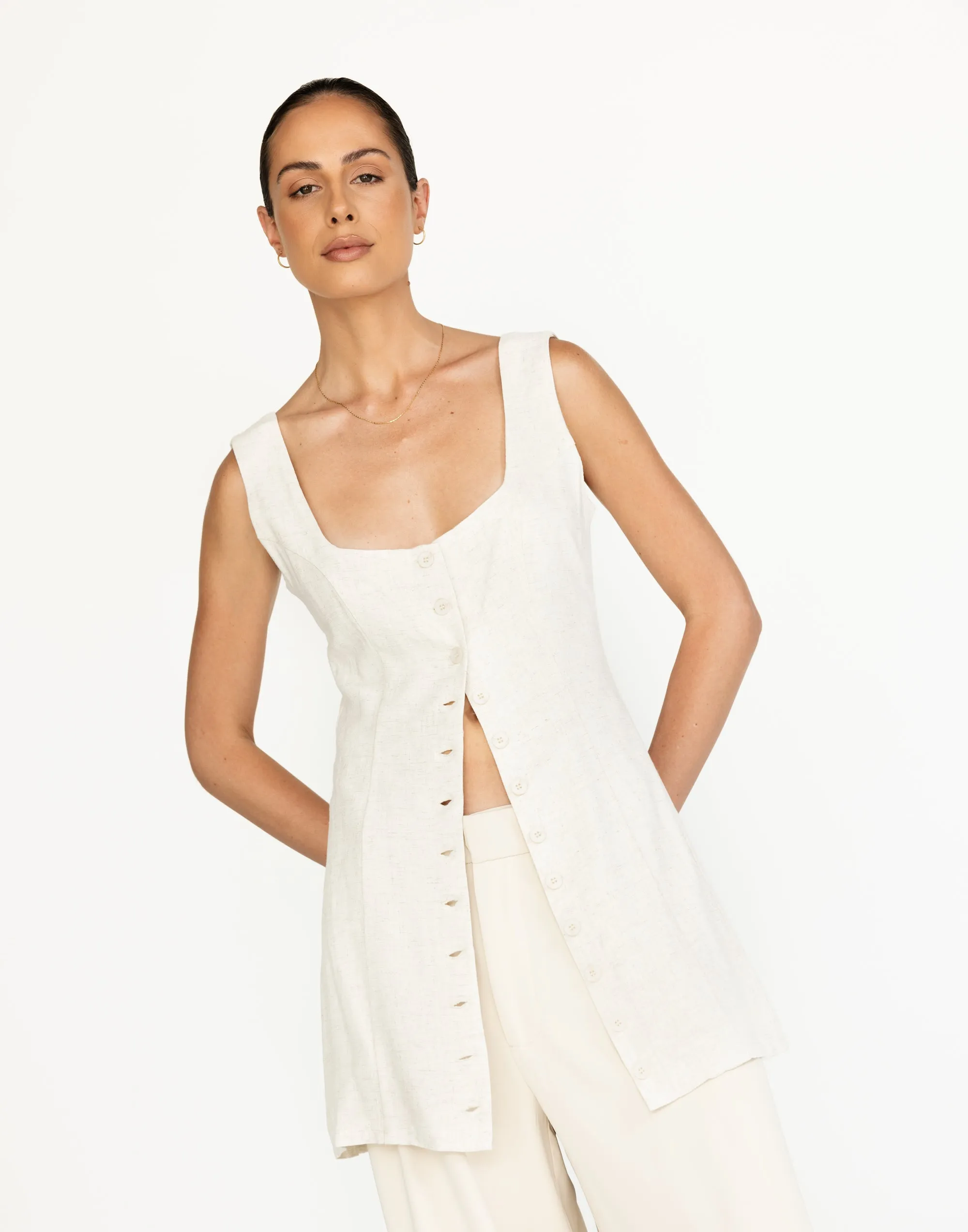 Joni Mini Dress (Oat) sold by Charcoal Clothing product image thumbnail 3