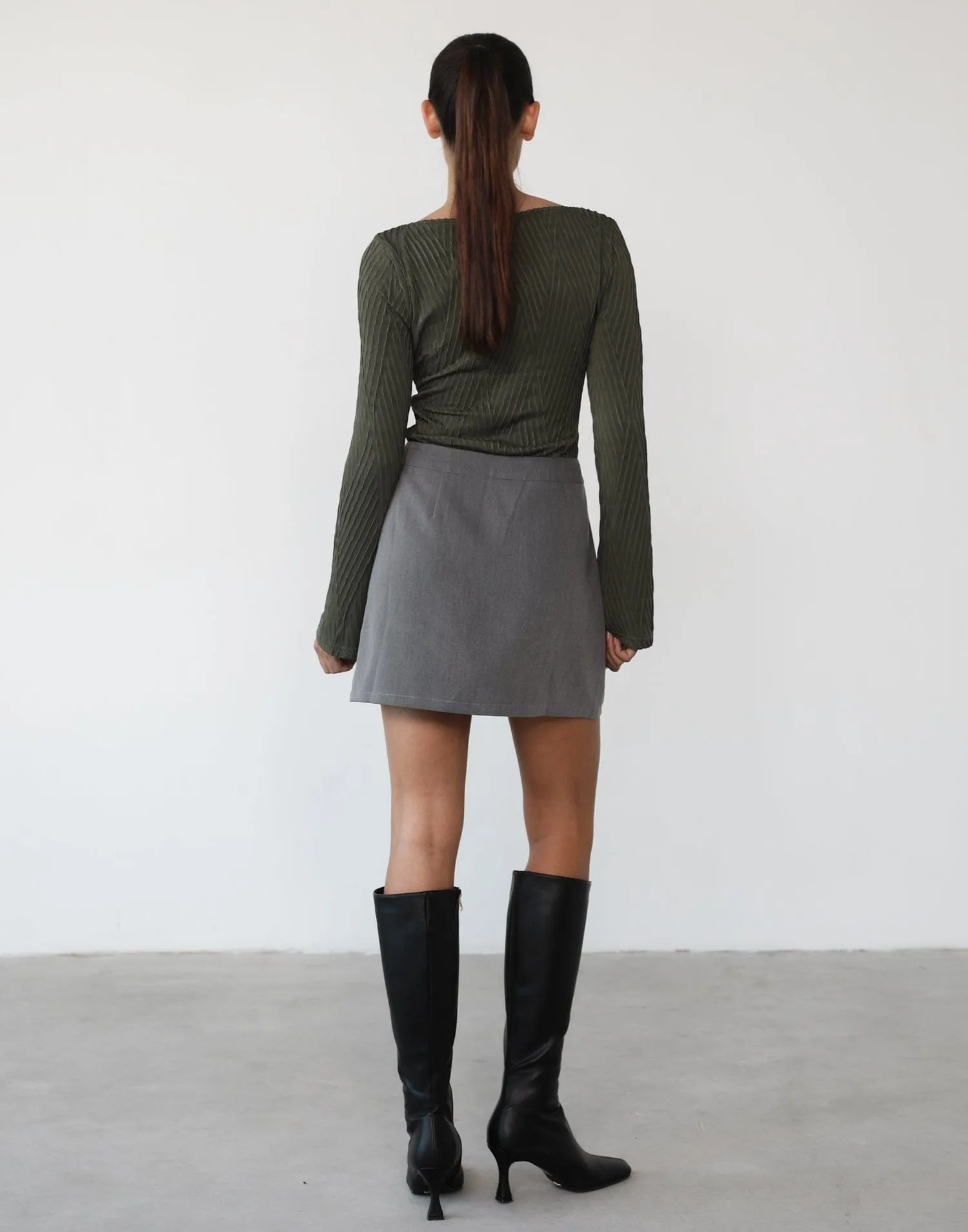 Khloe Long Sleeve Bodysuit (Green) sold by Charcoal Clothing product image thumbnail 4