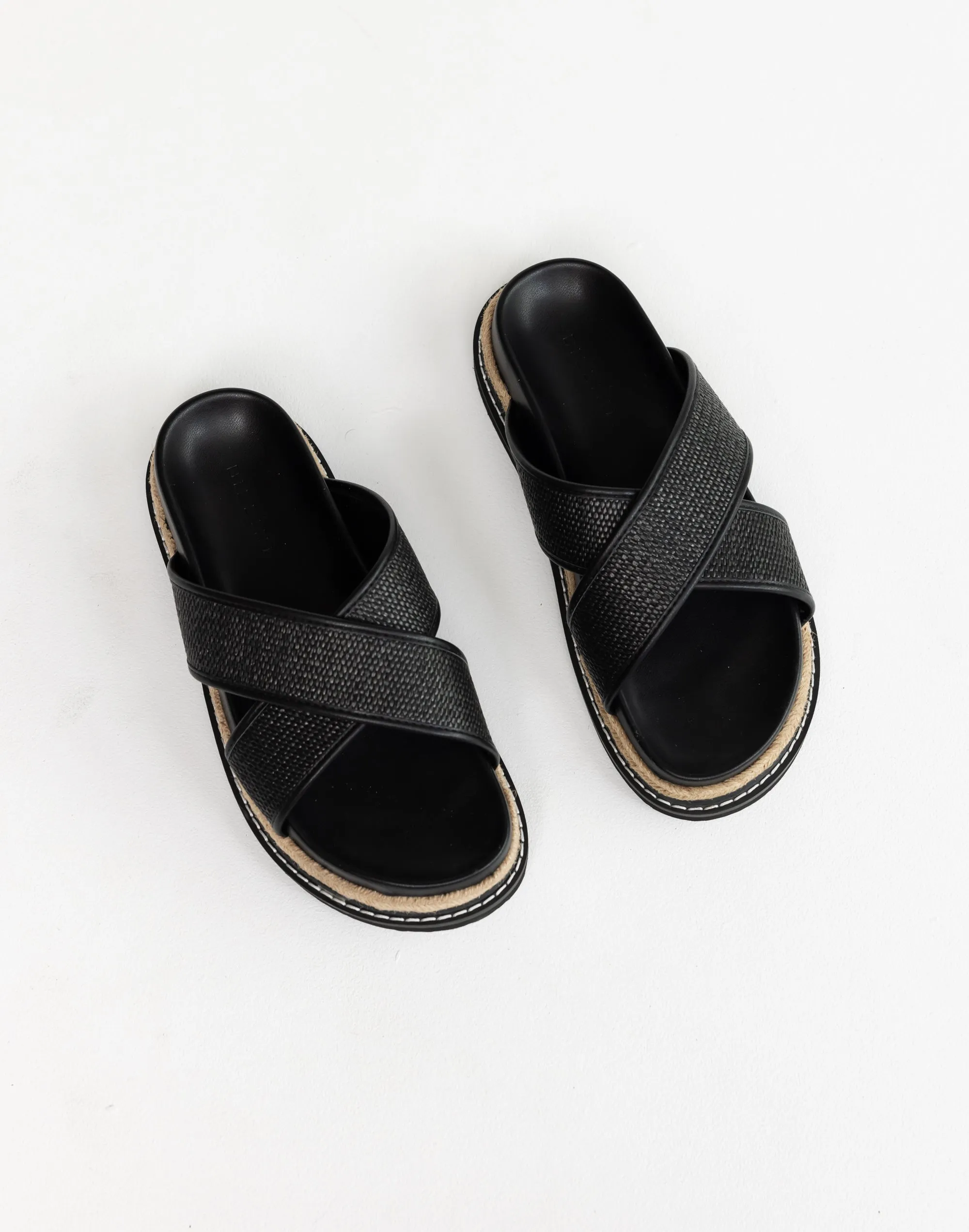 Aysha Slides (Black Raffia) - By Billini sold by Charcoal Clothing product image thumbnail 4