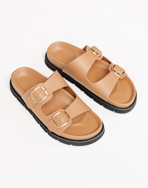 Areli Slides (Light Cashew) - By Billini sold by Charcoal Clothing